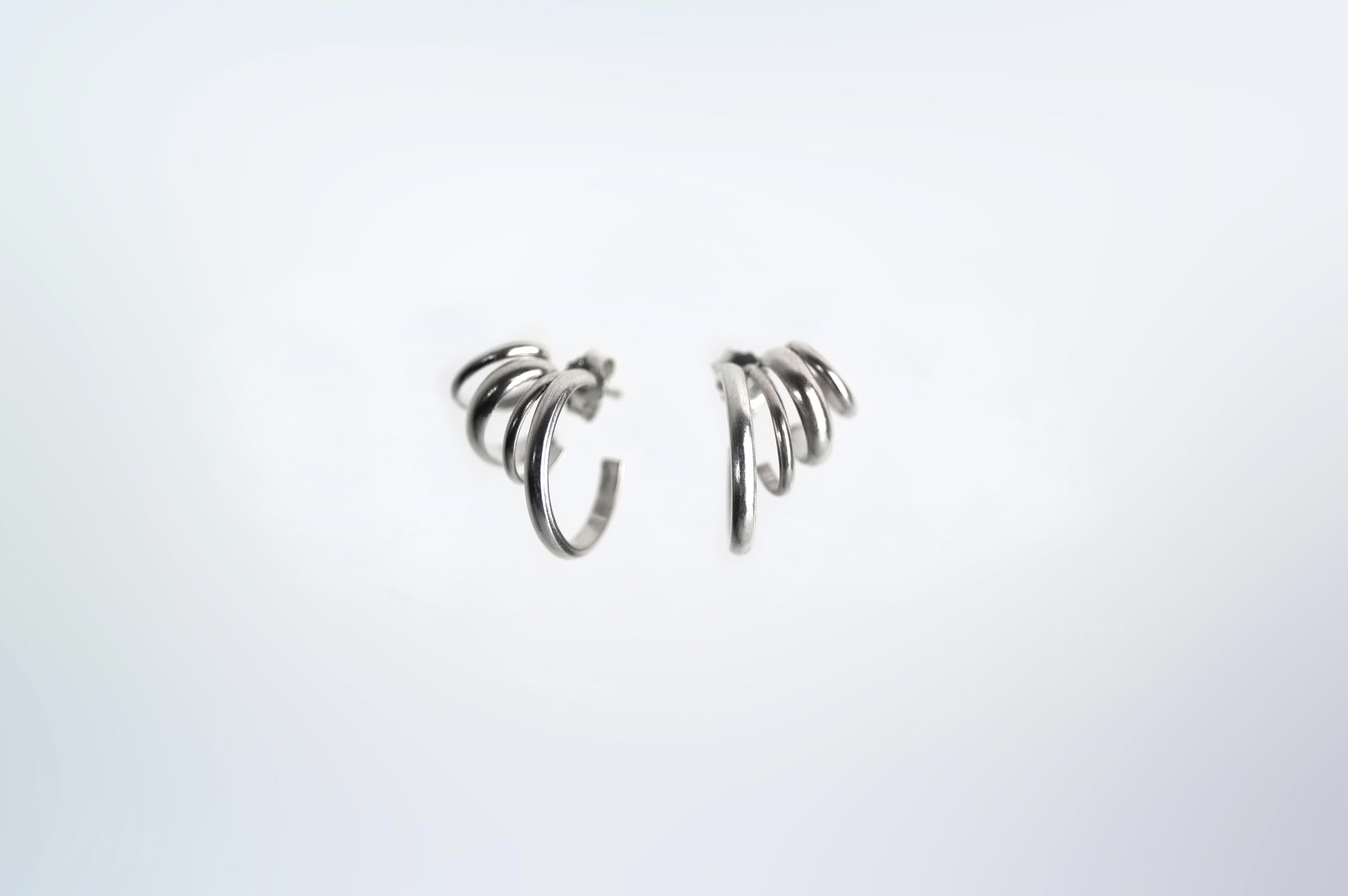 Hattari stacked hoops in sterling silver