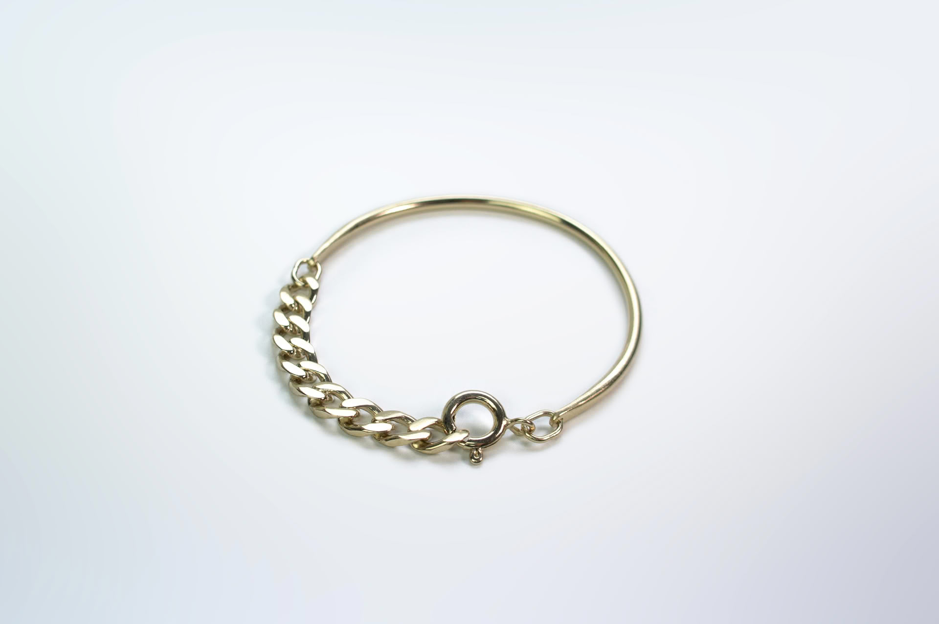 Ikkan gold plated silver bracelet, half chain half wire